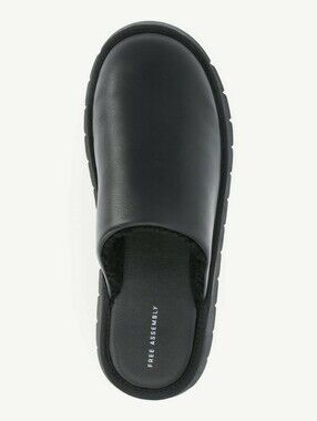 Free Assembly Lined Mule Slides Faux Leather 6.5